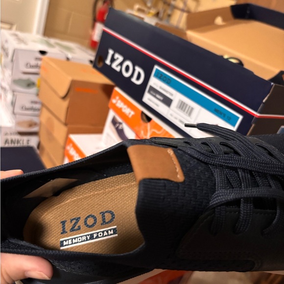 IZOD mens Bannister memory foam lace up sneaker shoes navy 12 - Picture 8 of 8